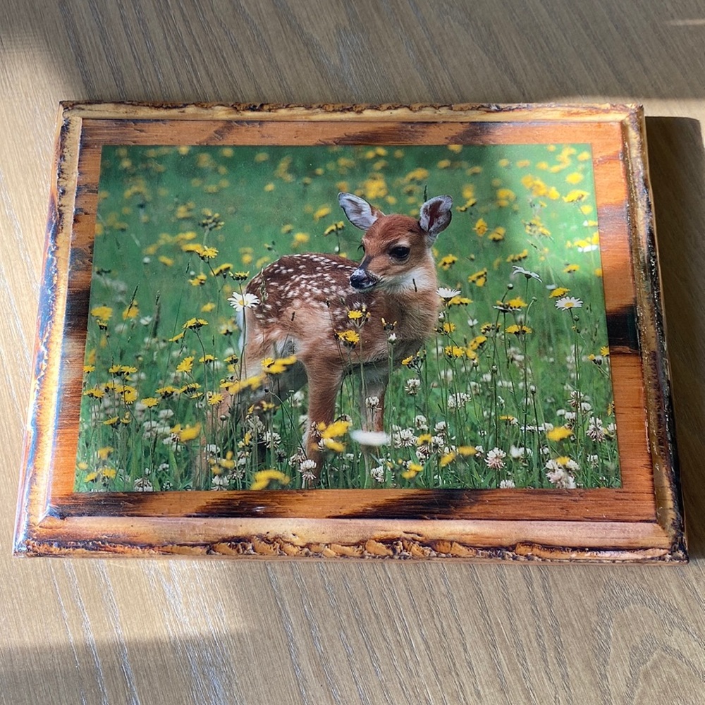 small wooden fawn wall hanging